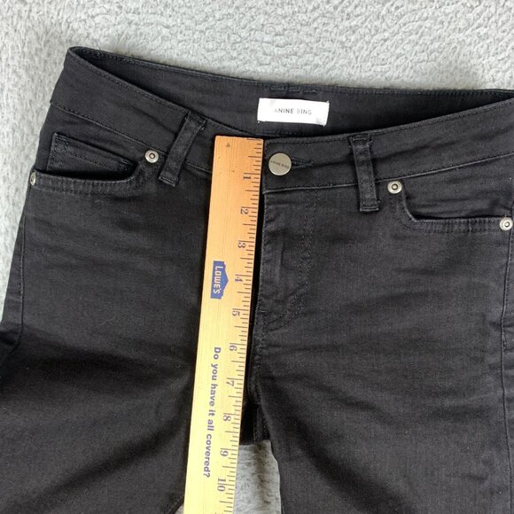 Anine Bing Jagger Jeans Womens 24 Black Low Rise Stretch Denim Skinny Crop Ankle - Picture 15 of 16